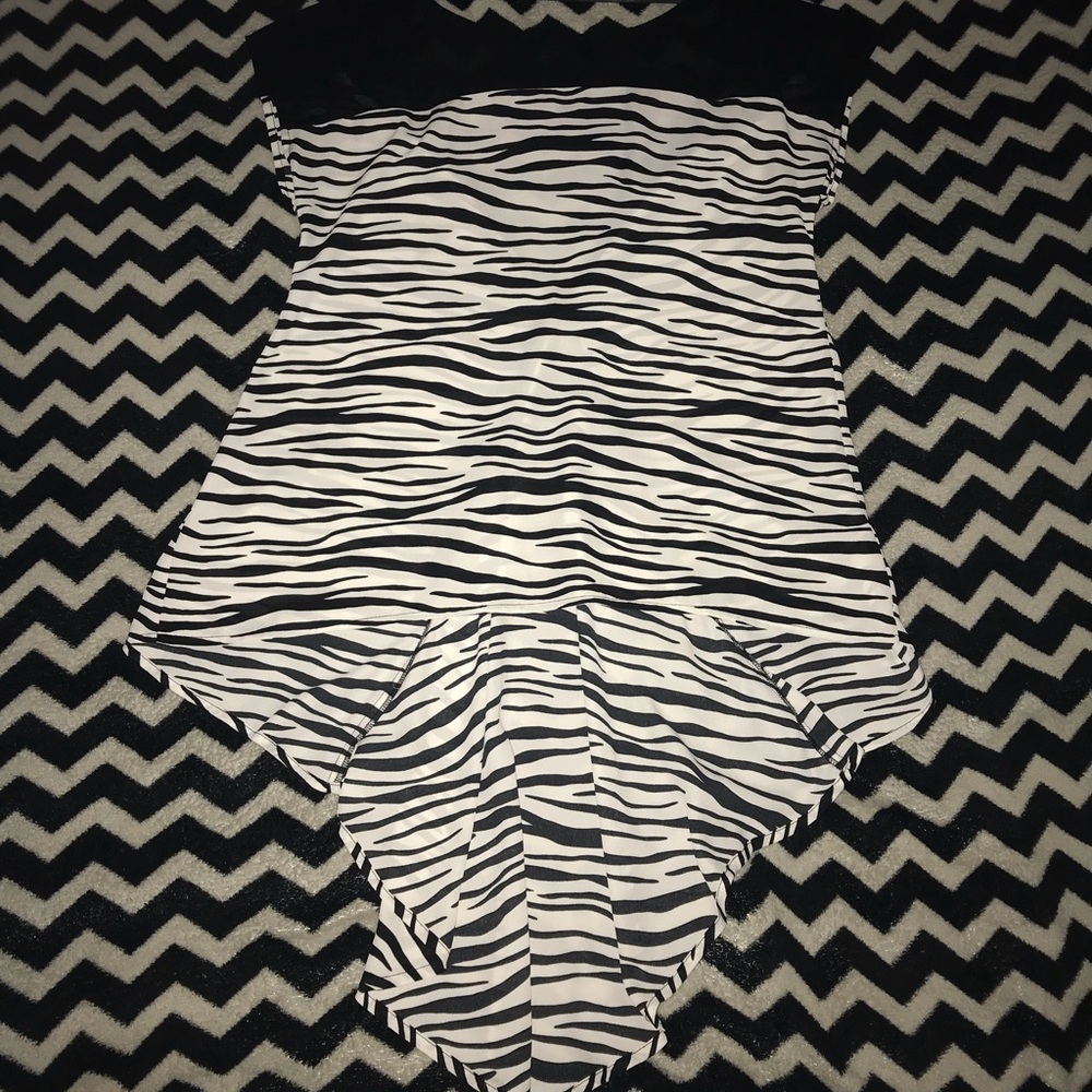 High Low Zebra Print Blouse